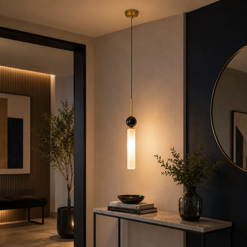 Suspension Moderne Noire & Blanc