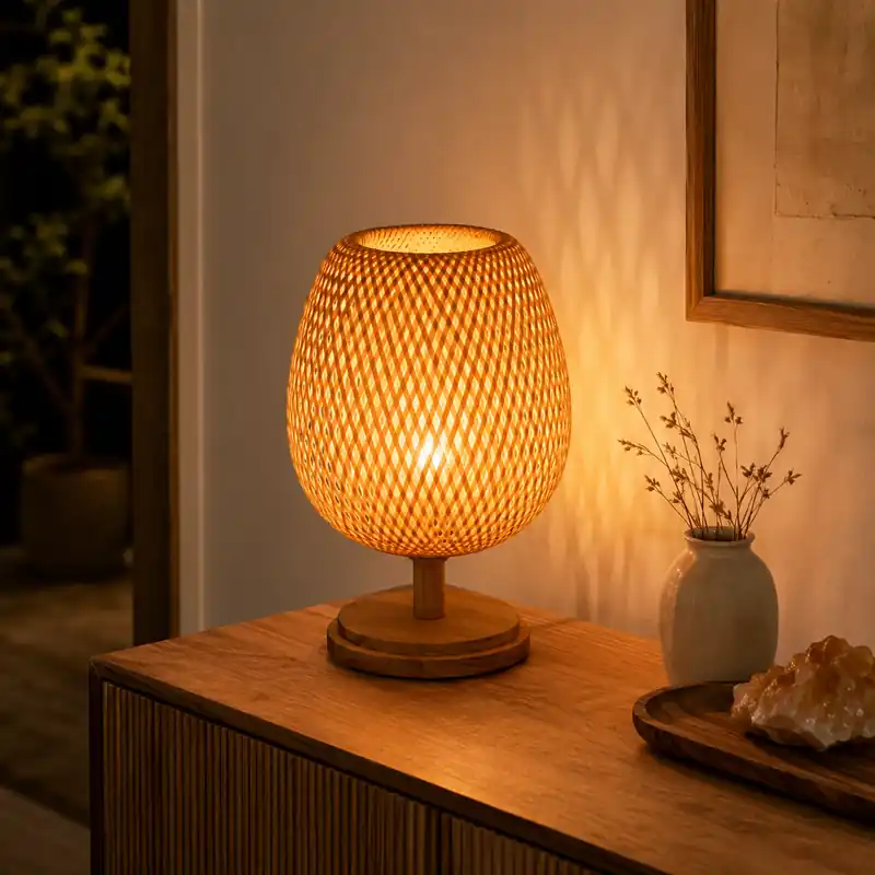 Lampe À Poser Design Original Bois