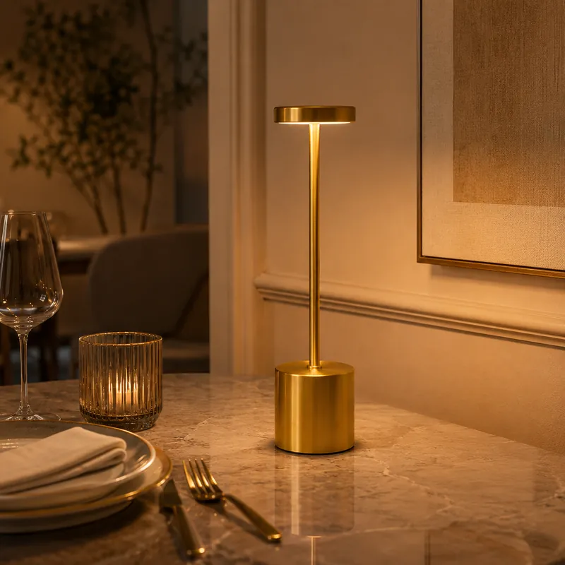 Lampe À Poser LED Design Doré