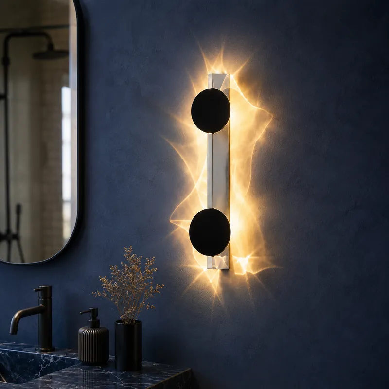 Applique Murale Double Sphère Noir et Doré