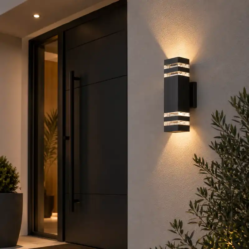 Applique Murale Extérieure LED IP65 Noir - Double Faisceau E27
