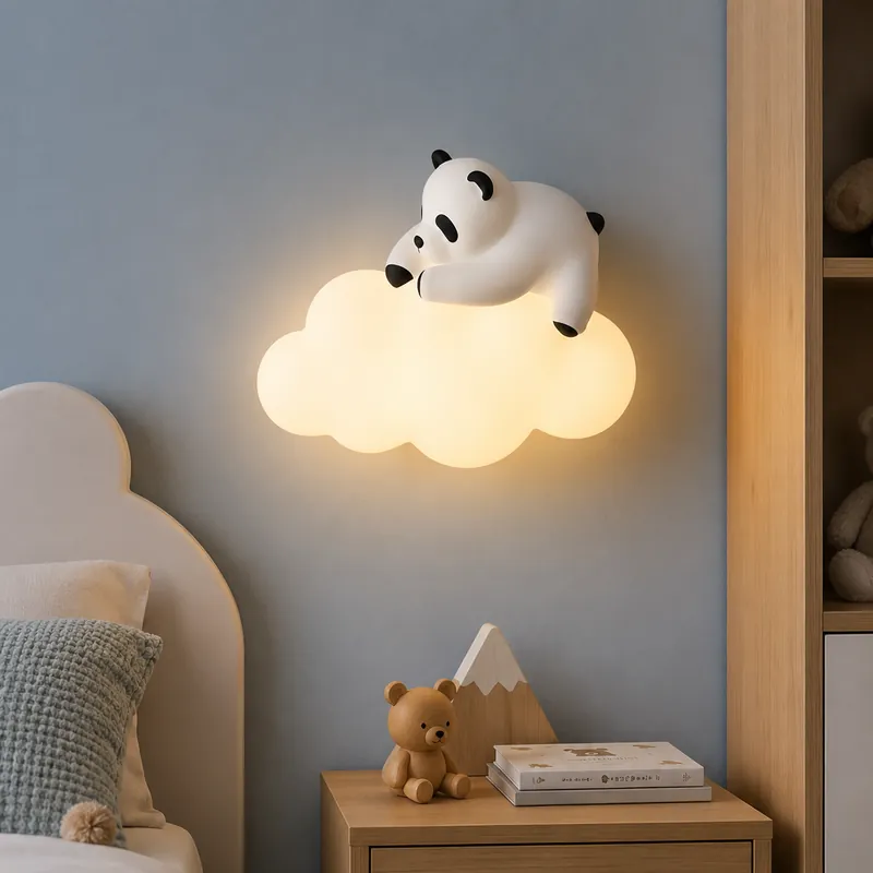 Applique Murale Enfance Veilleuse Panda Nuage LED