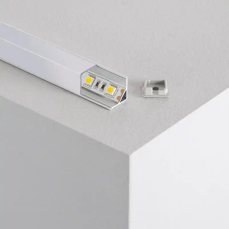 Profilé Aluminium Angle Capot Droit 2 m pour Rubans LED jusqu‘à 10 mm