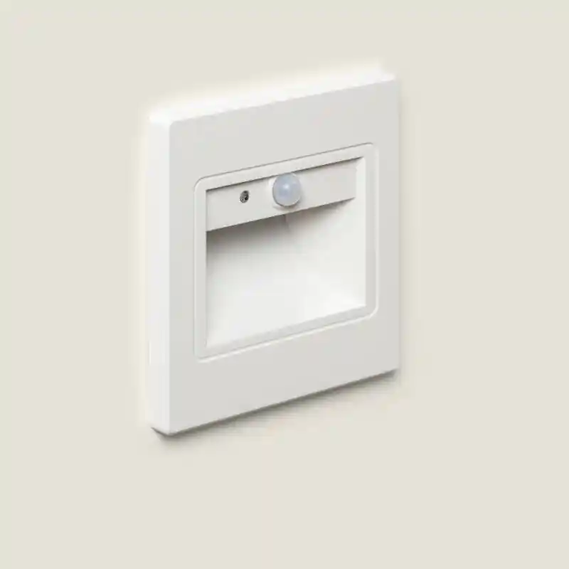 Balise Murale LED 1.5W Encastrable avec Détecteur PIR et Crépusculaire Bark Blanche