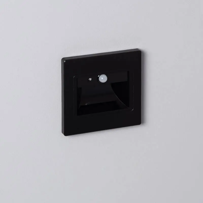 Balise Murale LED Encastrable 1.5W Noire avec Capteur PIR Bark