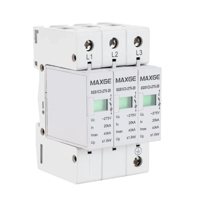 Protecteur de Surtension Transitoire Industriel/Résidentiel MAXGE 3P - Classe II-40kA-20kA- 1,6 kV