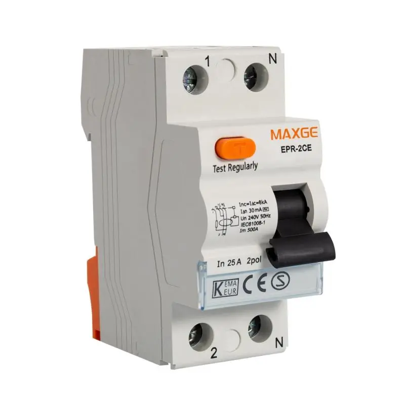 Interrupteur Différentiel Résidentiel 2P+N 30mA 25-40A 6kA Clase AC MAXGE