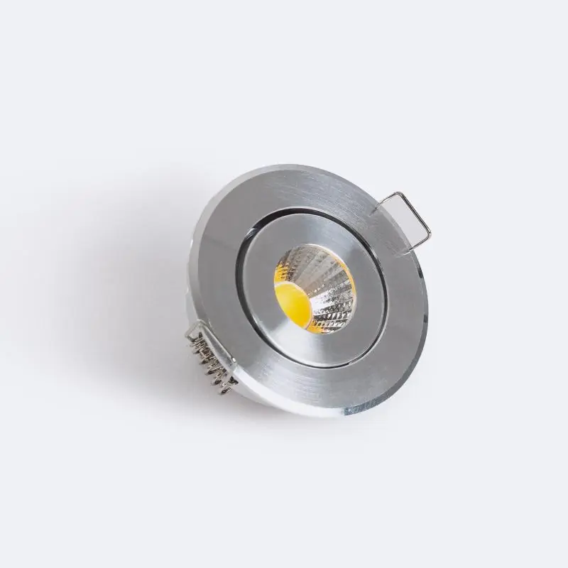 Spot Downlight LED Rond COB CRI90 Coupe Ø 45 mm Argentée