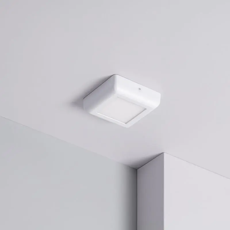 Plafonnier LED Carré Métal Design White 6W 122x122mm