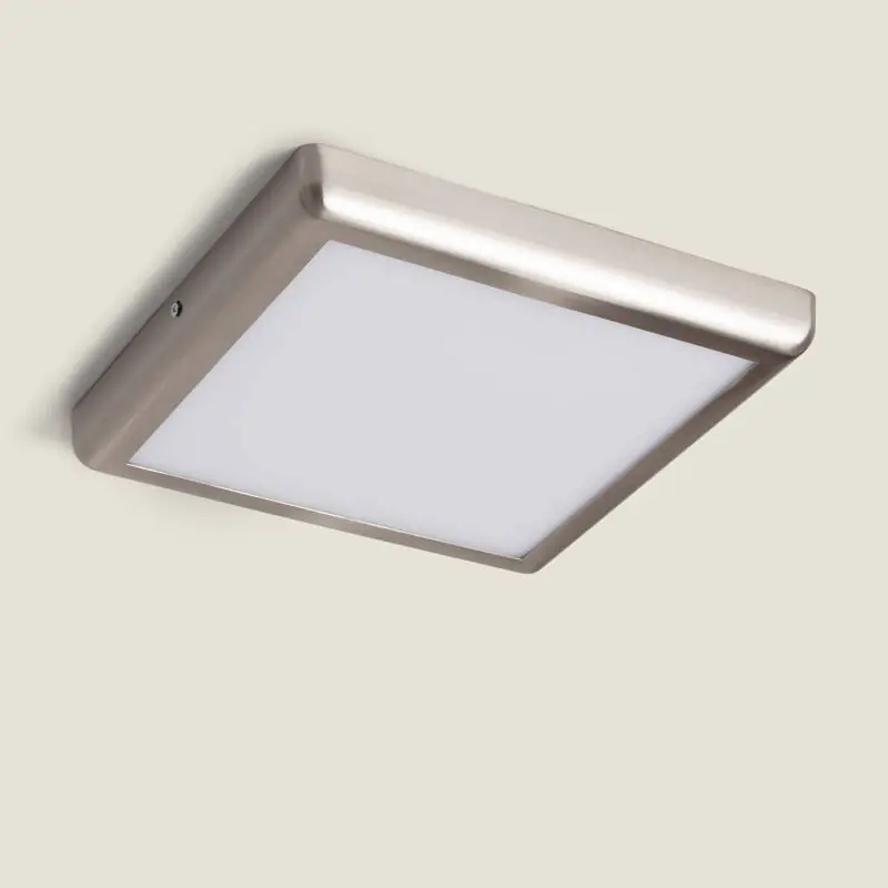 Plafonnier LED Carré 24W Métal Design Silver 300x300mm