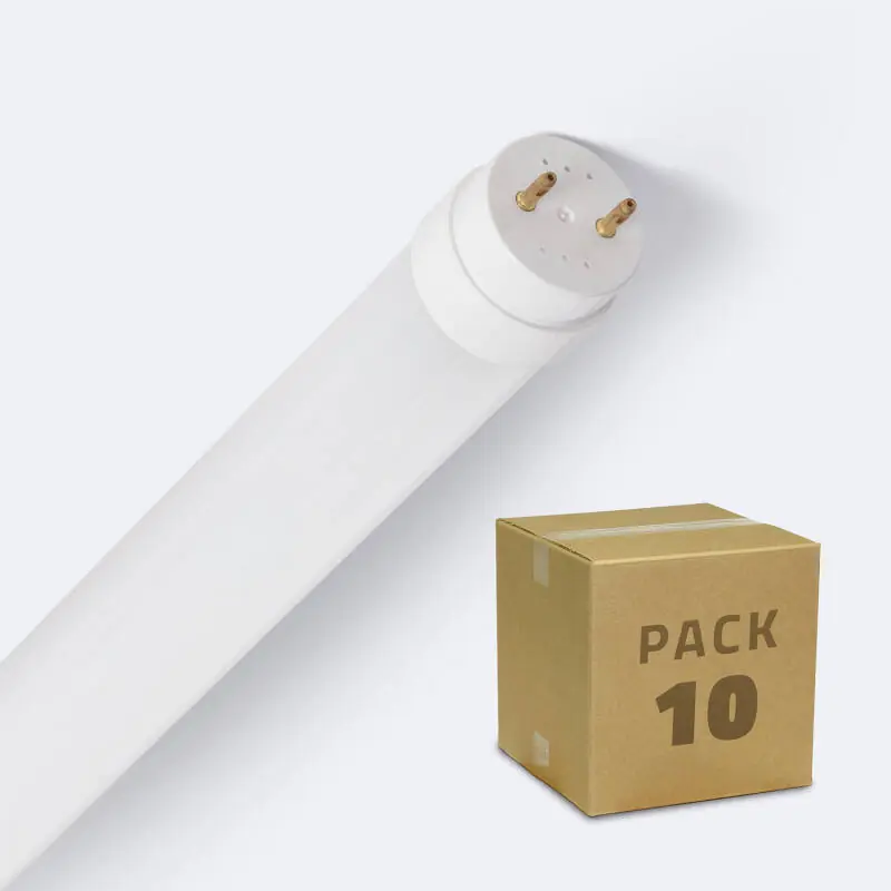Pack de Tubes LED T8 G13 en Verre 60 cm Connexion Unilatérale 9W 120lm/W (10 unités)