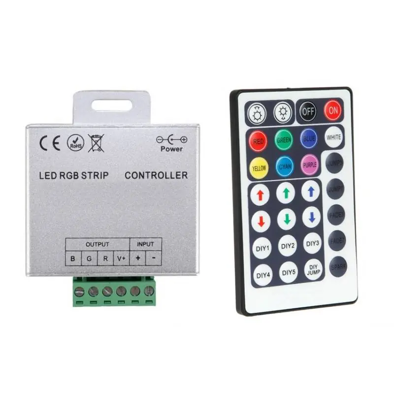Contrôleur Variateur Ruban LED 12/24V DC RGB avec Télécommande RF High Power
