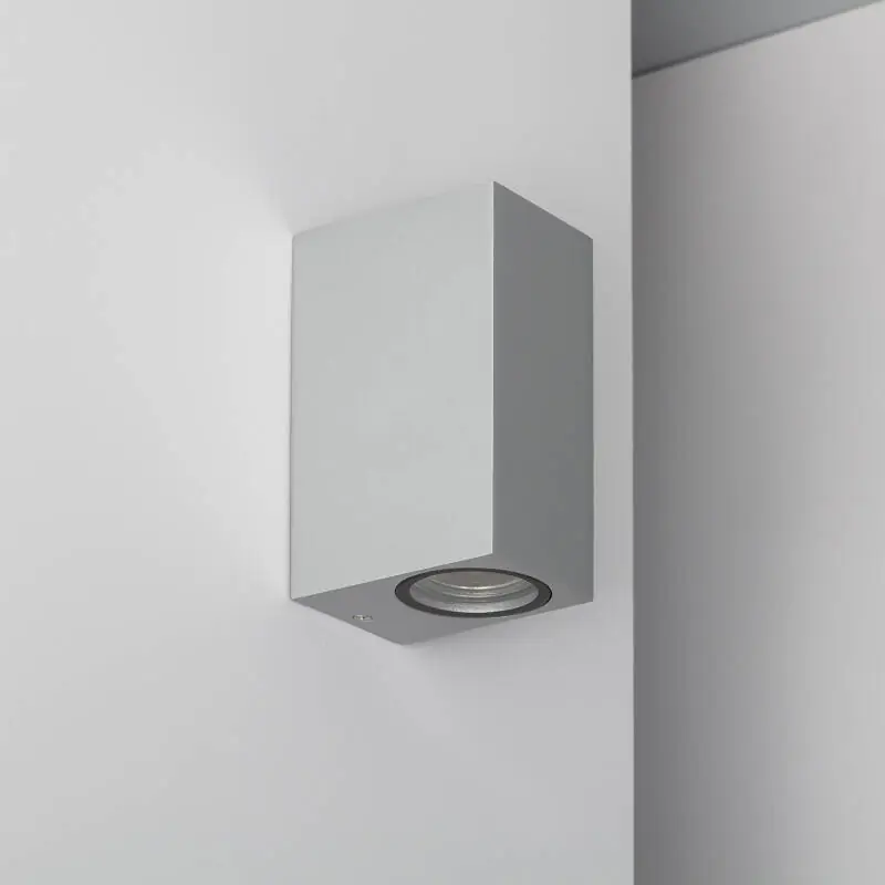 Applique Murale Extérieure Aluminium Miseno Argentée Éclairage Double Face