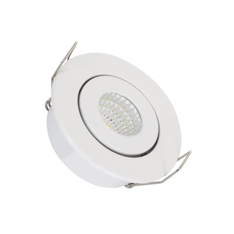 Spot LED Downlight COB 1W Orientable Rond Blanc Coupe Ø 44mm