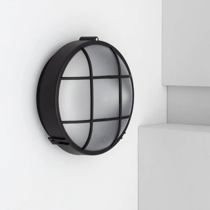 Plafonnier Extérieur Rond à Grille Hublot Ø220 mm