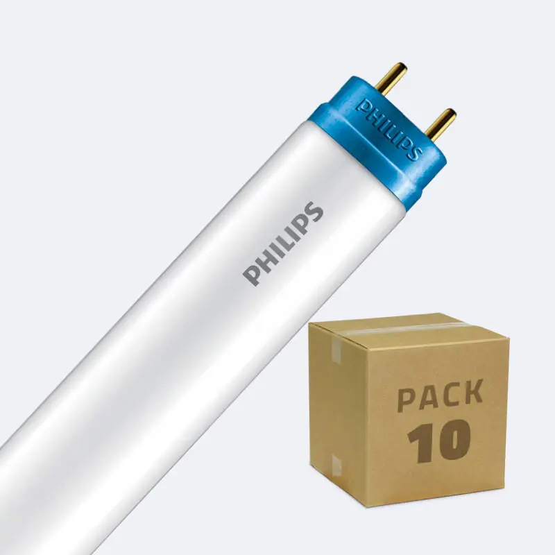 Lot de 10 Tubes LED PHILIPS 60cm T8 8W 100lm/W CorePro Connexion Latérale