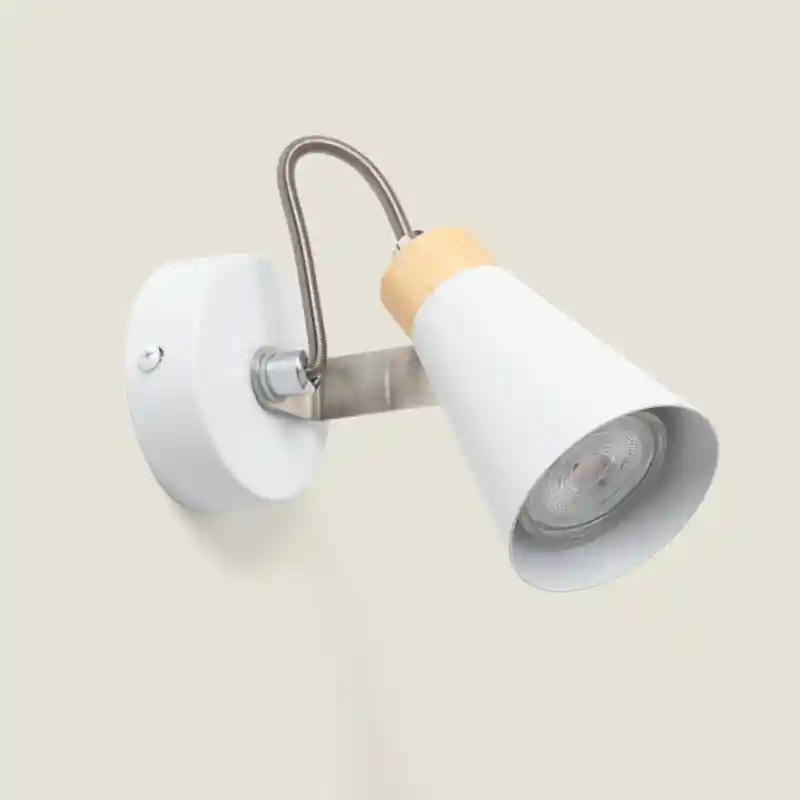 Lampe Murale Orientable Métal et Bois Mara 1 Spot