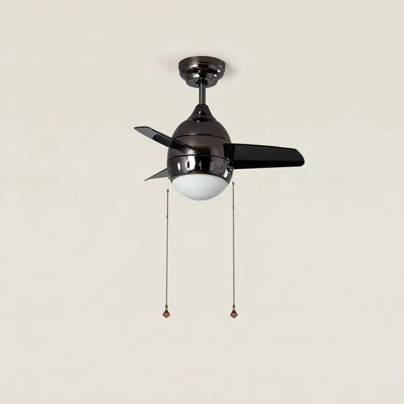 Ventilateur de Plafond LED Noir 66cm Modern