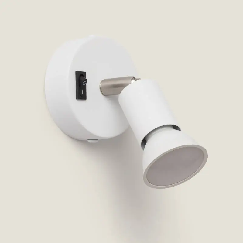 Applique Orientable Aluminium Oasis 1 Spot Blanc avec Interrupteur