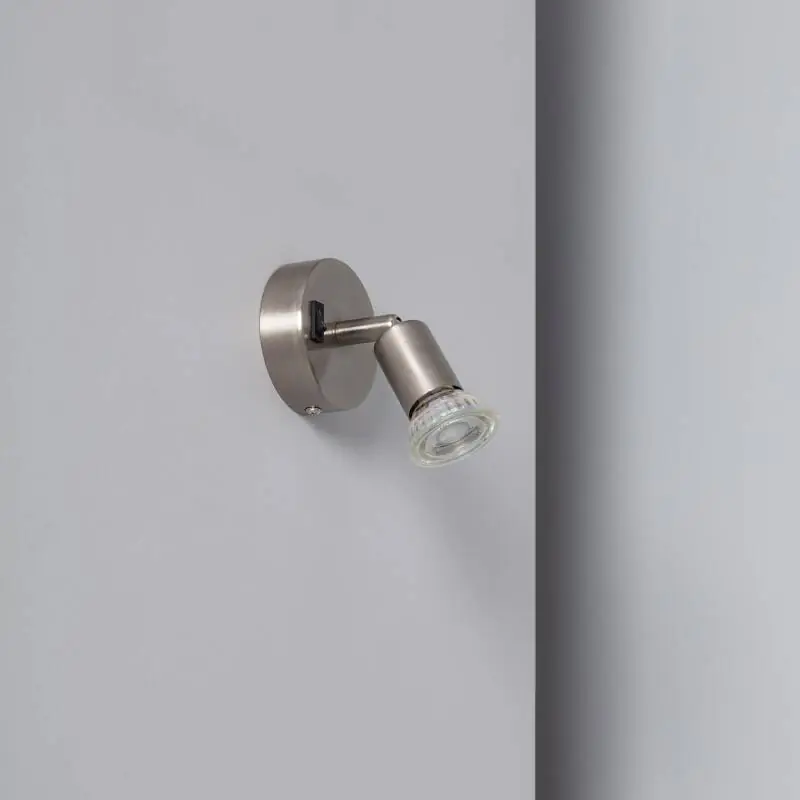 Applique Orientable Aluminium Oasis 1 Spot Argenté avec Interrupteur