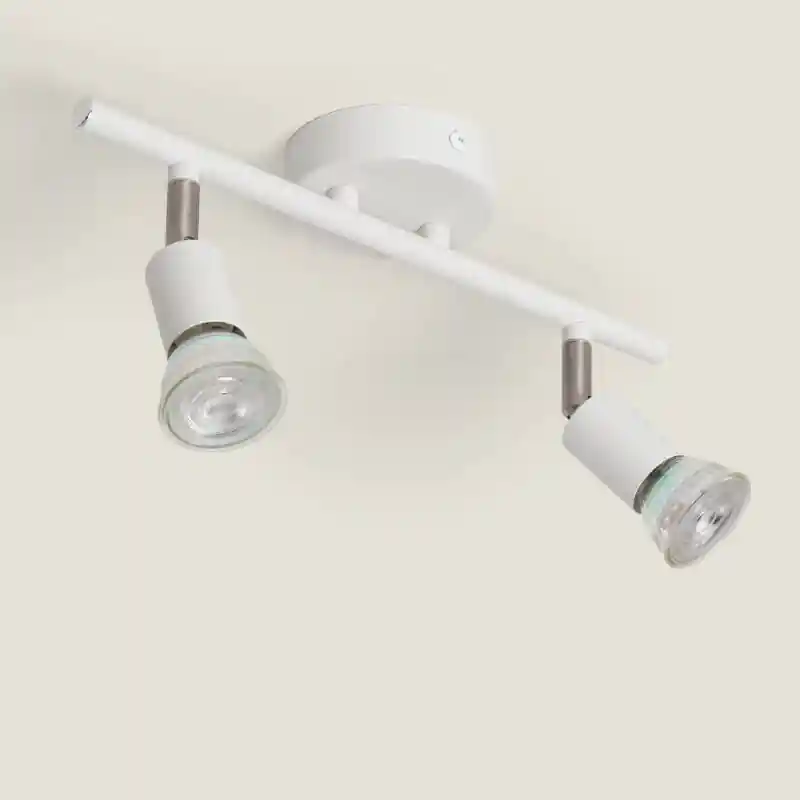 Plafonnier Orientable Aluminium Oasis 2 Spots Blanc