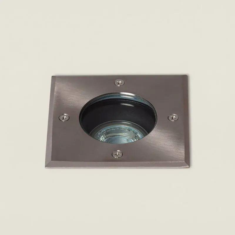 Spot Extérieur Carré Inox Encastrable au Sol pour GU10