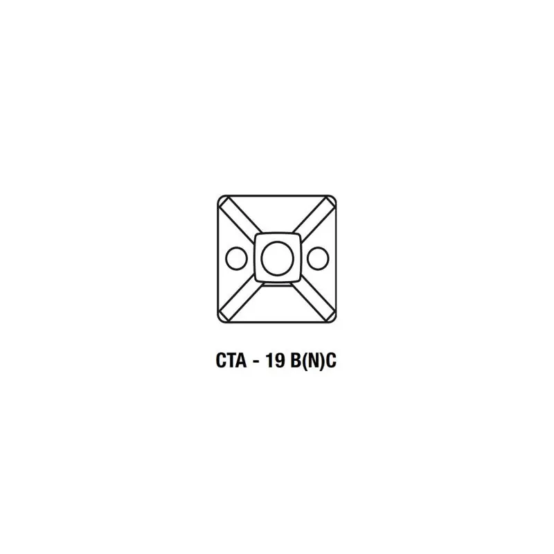 Pack Embases Adhésives pour Colliers de Serrage Scotchflex™ 3M™ 7000092452-CC CTA BC 19 x 19mm (100 Un)