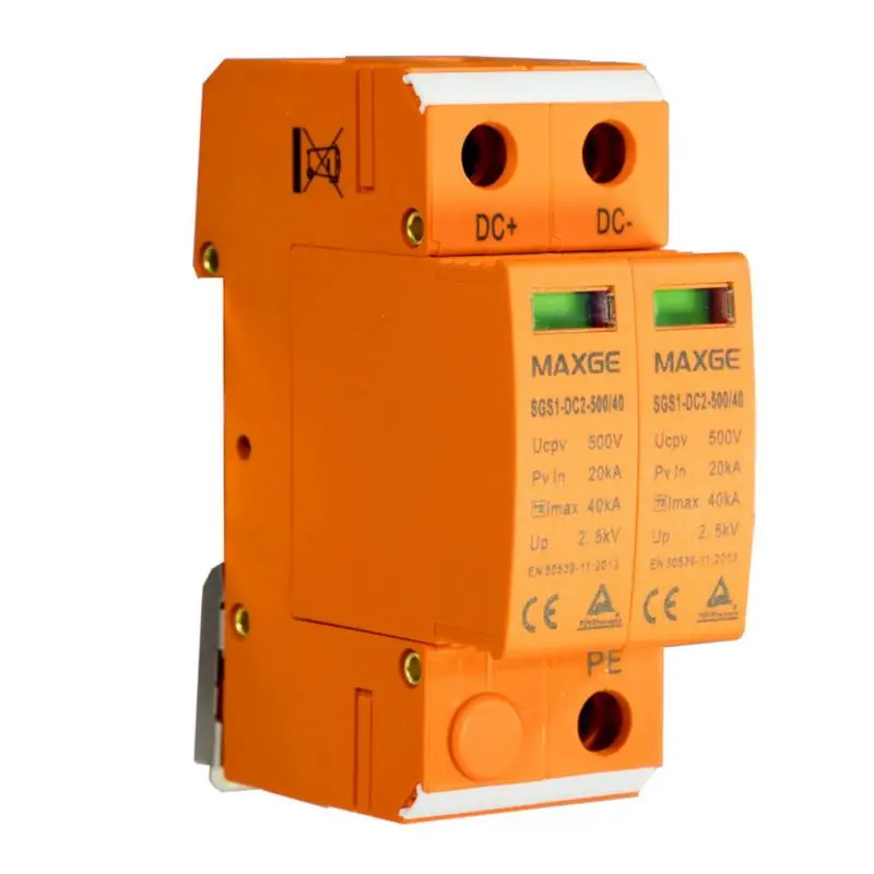 Protecteur de Surtension Transitoire MAXGE 2P-Clase II-40kA-20kA--3,8kV 1 000V DC
