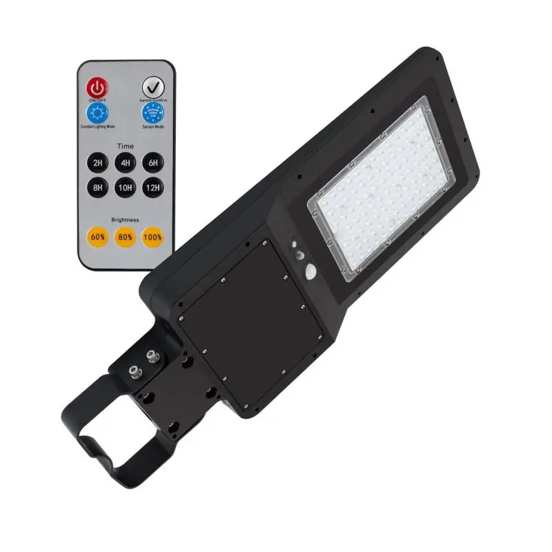 Lampadaire LED Solaire 4800lm 120 lm/W avec Détecteur de Présence et Crépusculaire