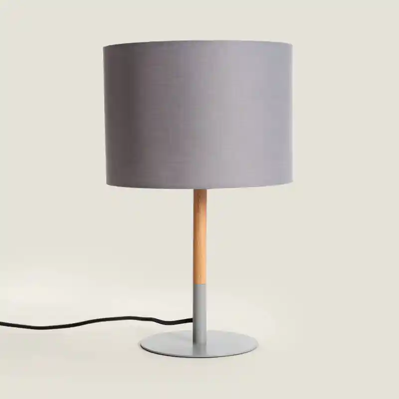 Lampe à Poser Métal et Bois Silinda