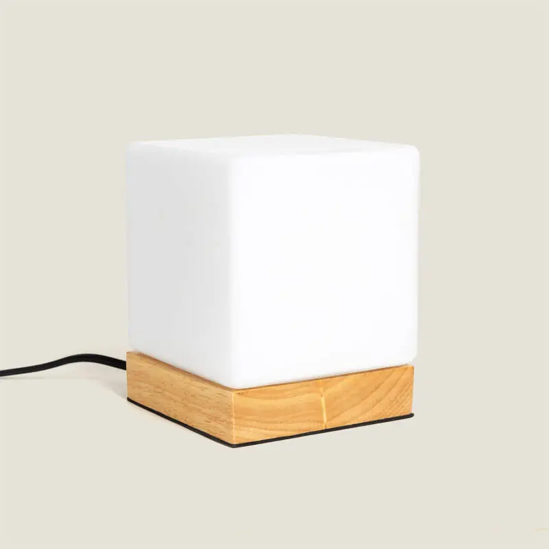 Lampe à Poser Bois et Verre Aarhus