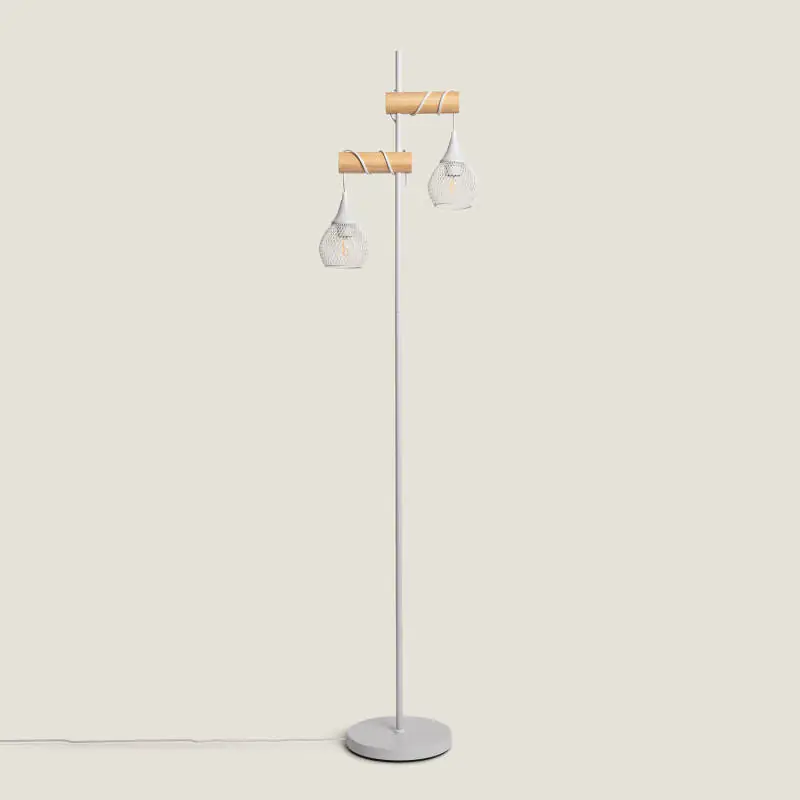 Lampadaire Bois et Aluminium Monah