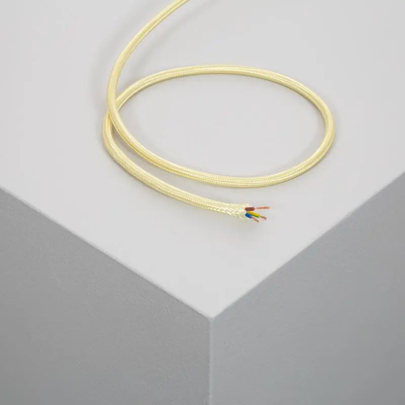 Câble Électrique Textile Doré