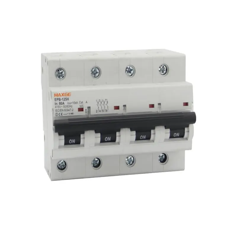 Disjoncteur Magnétothermique Industriel MAXGE 4P-10kA 80-125A Courbe C MAXGE Alpha +