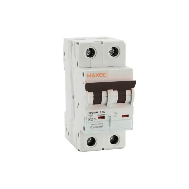 Disjoncteur Magnétothermique Industriel MAXGE 2P 10-63 A 10 kA Courbe C
