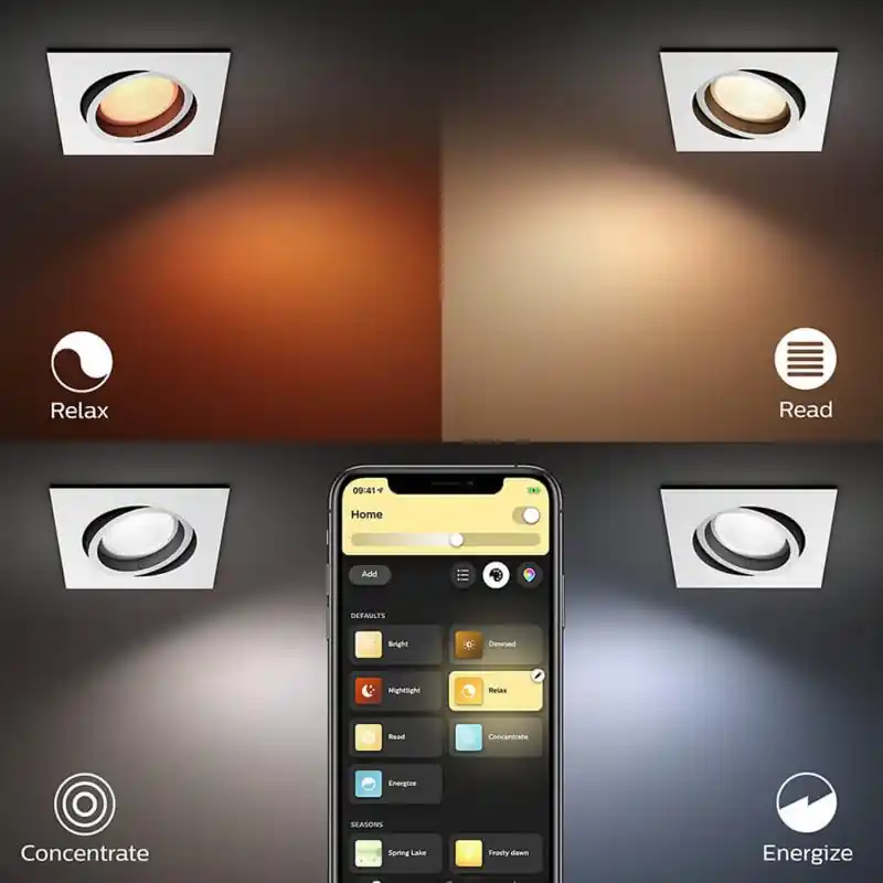 Downlight LED Carré White Color RGBW Centura 6W PHILIPS Hue