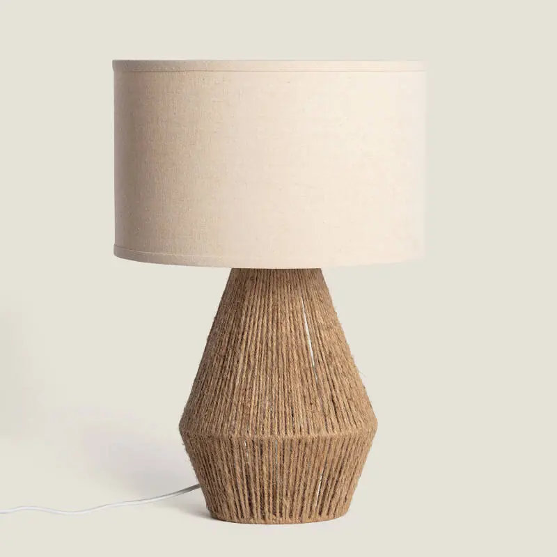 Lampe à Poser Corde de Coton et Lin Dione