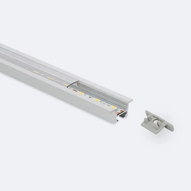 Profilé Aluminium Encastré pour Plafond avec Clips pour Rubans LED jusqu‘à 12 mm