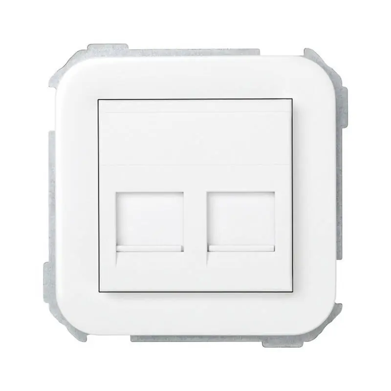 Plaque Prise Double RJ11/RJ45 SIMON 31 31089
