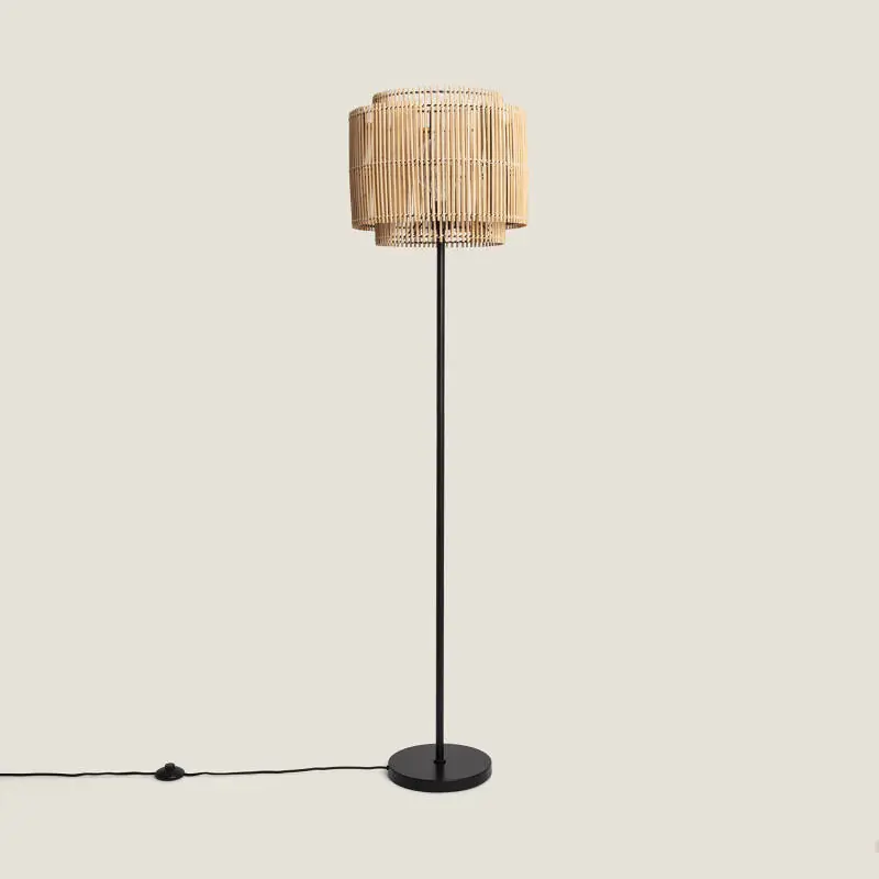 Lampadaire Métal et Bambou Ayana