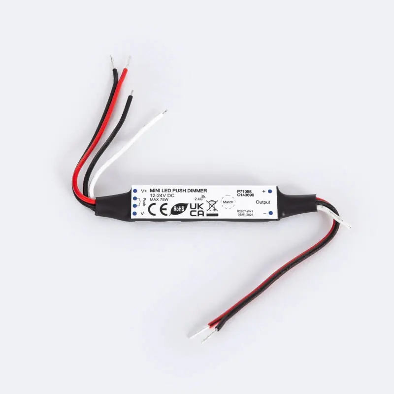 Contrôleur Ruban LED Monochrome 12-24V SKYDANCE V1-N Compatible avec Bouton-poussoir et Télécommande RF