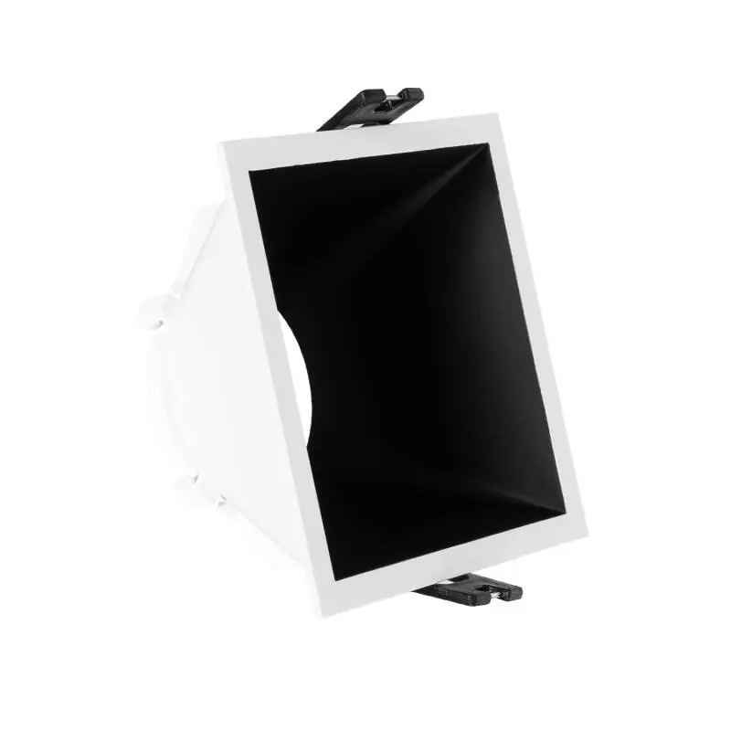 Collerette Downlight Carrée Faible UGR pour Ampoule LED GU10 Coupe 85x85mm
