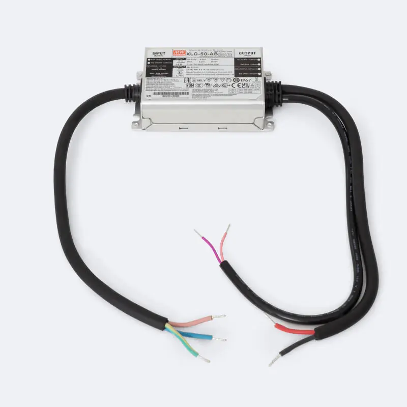 Driver MEAN WELL Dimmable 1-10V IP67 100-240V Sortie 22-54V DC 1000-2100mA 50W XLG-50-H-AB