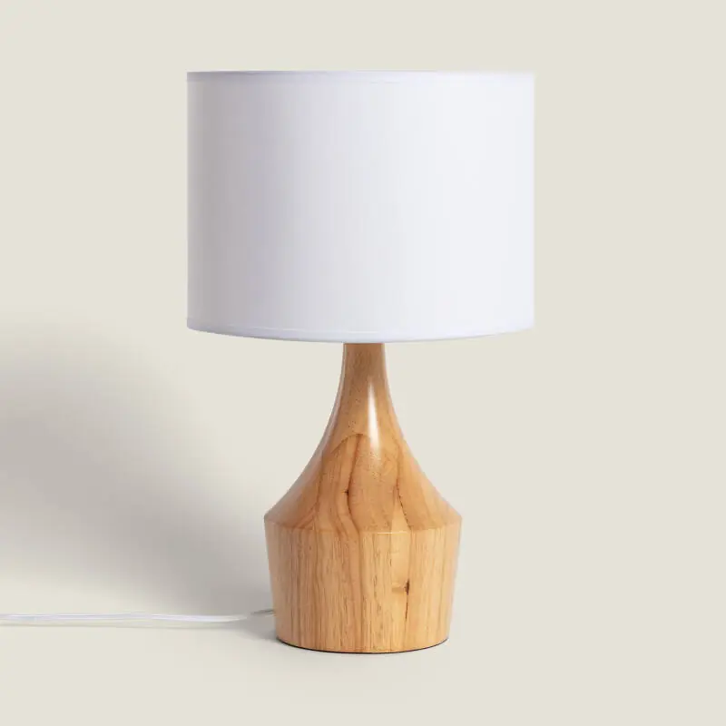 Lampe à Poser Bois et Textile Dabai