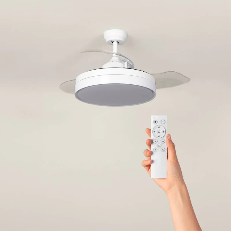 Ventilateur de Plafond Rétractable Silencieux Dalori Blanc 106cm Moteur DC