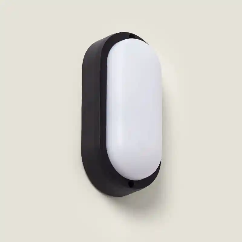 Plafonnier LED Extérieur Ovale 15W Hublot Black IP65 85x173 mm