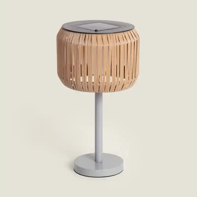 Lampe à Poser LED Extérieure Solaire en Rotin Nygala