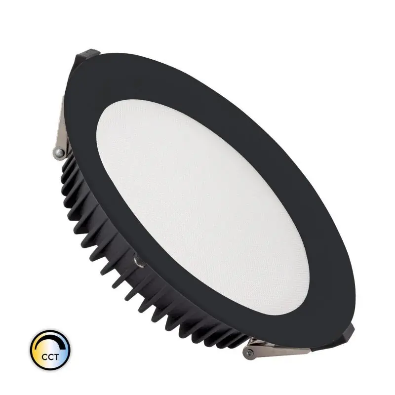 Downlight LED 30W Rond SAMSUNG AERO CCT Sélectionnable 130 lm/W Microprismatique LIFUD Coupe Ø 200 mm Noir