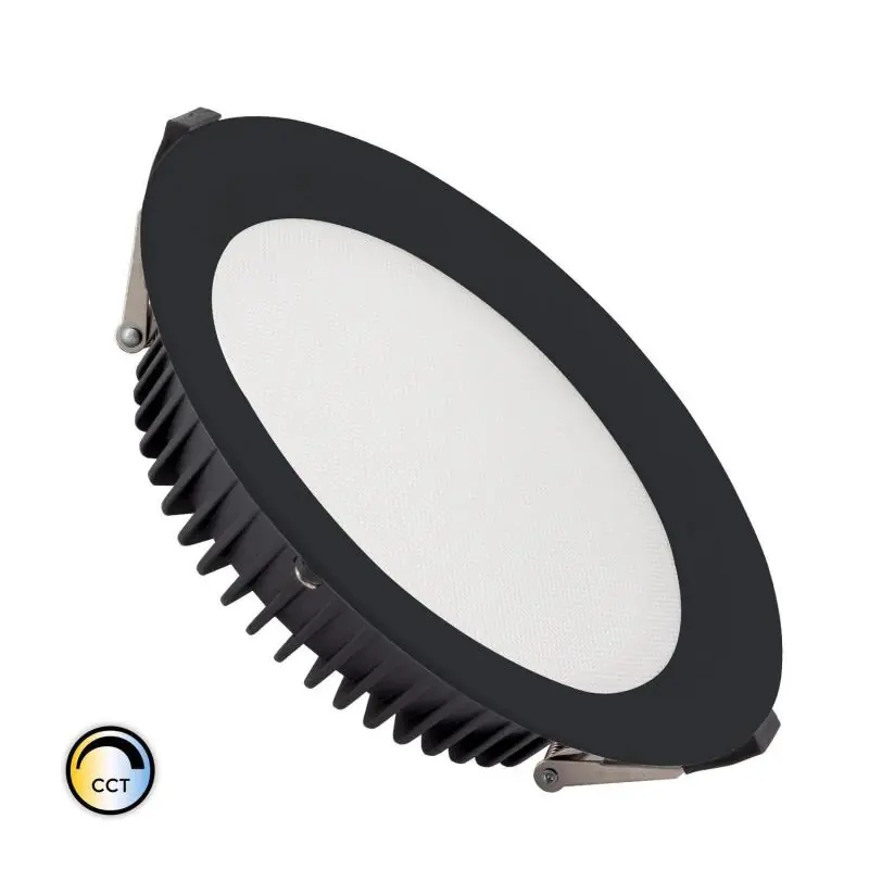 Downlight LED 40W Rond SAMSUNG AERO CCT Sélectionnable 130 lm/W Microprismatique LIFUD Coupe Ø 200 mm Noir