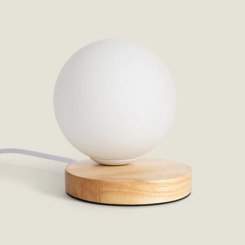 Lampe à Poser Bois et Verre Kamulo